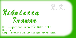 nikoletta kramar business card